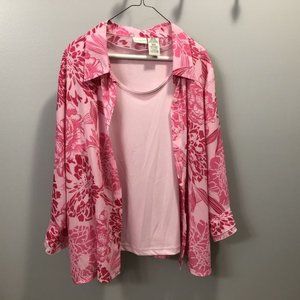 Pink White Stag double shirt size 18W/20W